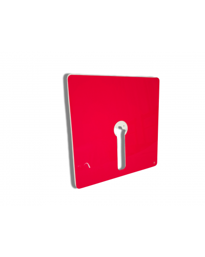 porte de façade rouge avec fente , La porte s'adapte sur votre led box